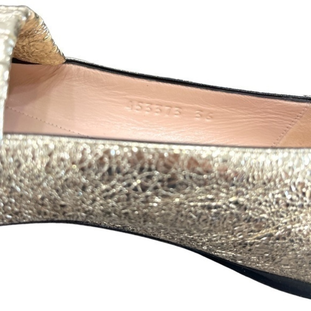 GUCCI Marmont GG Gold Leather Fringe Loafer Flats Size 36 - Picture 7 of 9